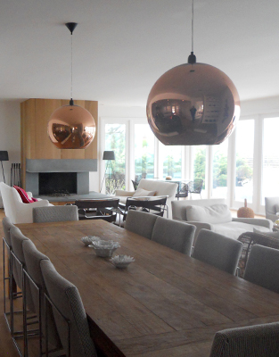 Dining room table in beautiful home